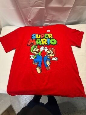Nintendo Red Super Mario & Luigi Graphic Short Sleeve Tee